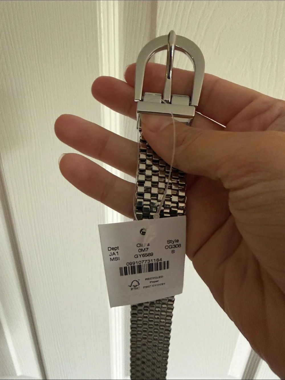 J. Crew, NWT — Watchband Chain Belt in silver - Picture 6 of 8